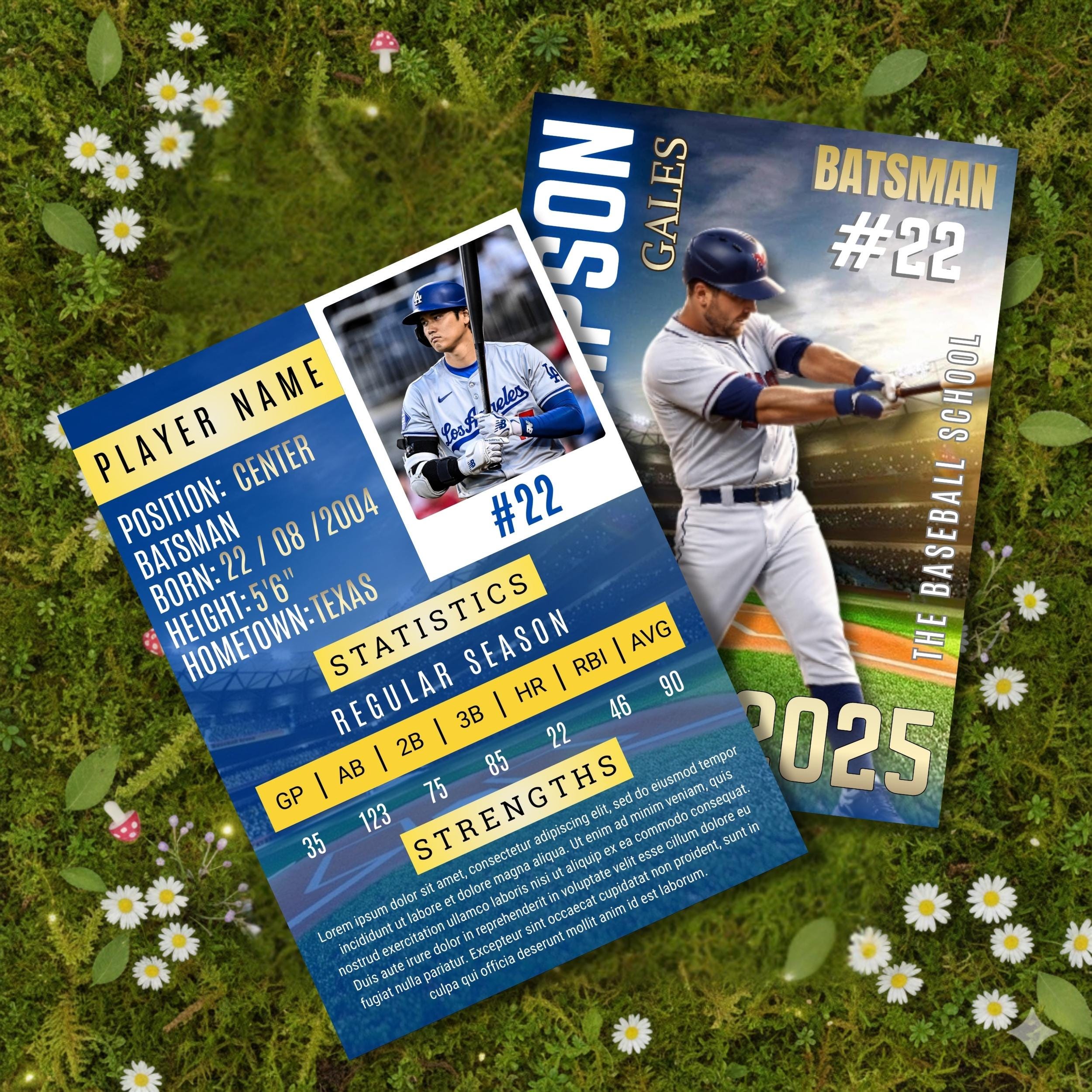 Baseball Trading Card Canva Template Bundle, Editable Double-sided ...