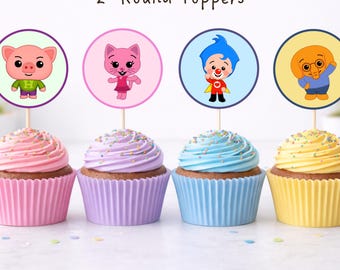 Adornos imprimibles editables de Plim Plim para cumpleaños (descarga digital)