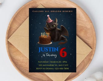 Invitación de cumpleaños de Desdentado: Invitación editable para fiesta infantil (Descarga digital)