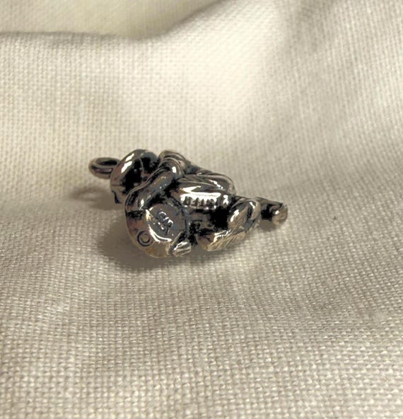 Vintage Gold Miner Charm Solid Sterling 3D Prospector Panhandler 925 View 5