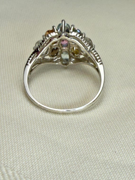 Multi-Colored Topaz Ring Sterling Silver Band, Si… - image 14