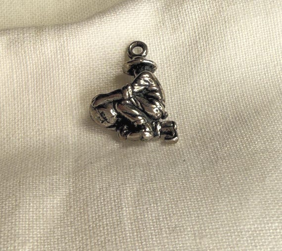 Vintage Gold Miner Charm Solid Sterling 3D Prospector Panhandler 925 View 4