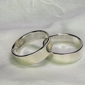 Wide Sterling Band Polished Mirror Shine, Silver Ring Custom Design, Size 13 (NOS)