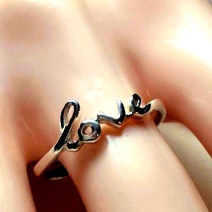 L-O-V-E Ring Sterling Band Stacking Layering Bands Thumb Mid Finger, NOS