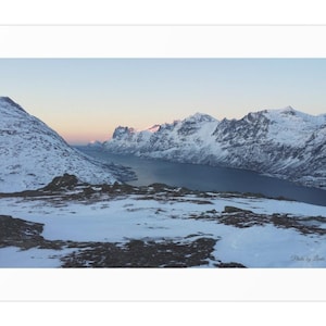 Art Posters, Tromso Photo Art Print, Mountain Landscape Poster, Home Decor Wall Art, Scandinavian Photography Print