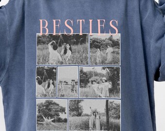 Custom Besties Photo Shirt, Vintage 90s Custom Shirt, Birthday Gift For Bestie, Comfort Colors Tshirt 1717- Sweatshirt 1566