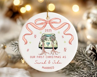 Personalized Wedding Ornament 2025, The Year We Got Married Ornament, Custom Couple Names Christmas Ornament, Engagement gift