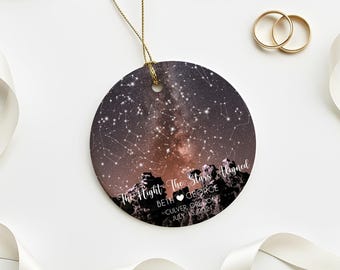 Personalized Star Map Ornament, The Night We Met Ornament, Couple Anniversary Ornament, Night Sky By Date Christmas Ornaments-CIRCLE-1 SIDED