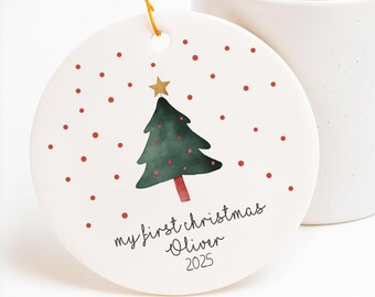 Baby Girl First Christmas Ornament, Personalized Baby Christmas Ornament