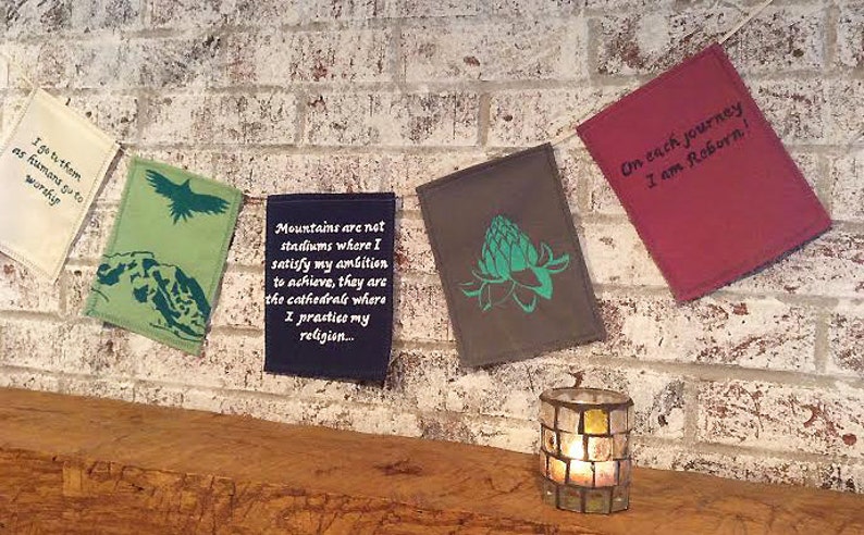 Mountain Climber Prayer Flag Set. Hiking Travel Gift. image 2