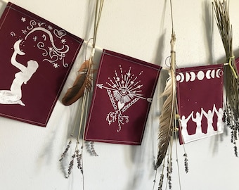 Wise + Wild Womens Prayer Flag set. Women's Circle Prayer Flag set.