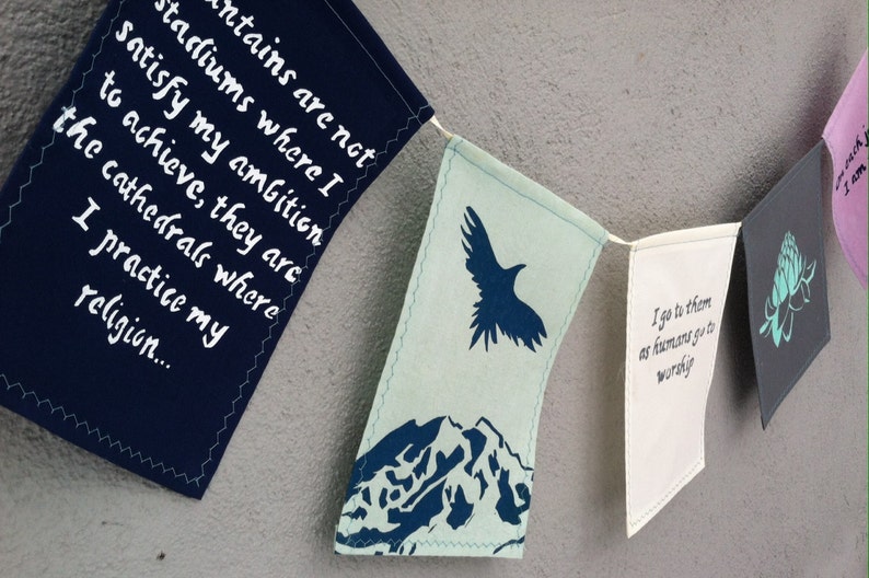 Mountain Climber Prayer Flag Set. Hiking Travel Gift. image 3