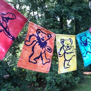 5 Grateful Dead Dancing Bears & Terrapin Turtle Flags. image 3