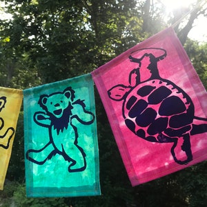 5 Grateful Dead Dancing Bears & Terrapin Turtle Flags. image 4