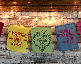 Shine Bright Kid Prayer Flag Set. Children's Prayer Flag Set.