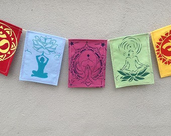 Yoga Prayer Flags. Meditation Prayer Flags.