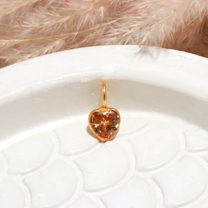 AAA Peach Morganite Gemstone Heart Charm Pendant 14k Gold Filled In 925 Silver Necklace Dainty Jewelry Gift for her Wedding Gift