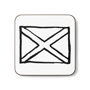 Handcrafted Hardboard Coaster with Scottish Flag Design, Drink Coaster, Home Decor, Gift for Friends, Housewarming Present, Bar Accessory