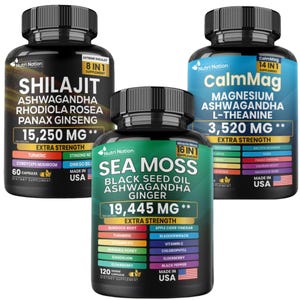 Himalayan Shilajit, Sea Moss, and Magnesium Supplement Combo