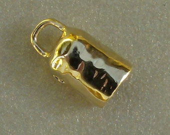 B102vm 18ktGold Vermeil Faceted Leather Cord Cap