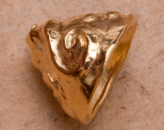 B116vm Cono con patrón de remolino pesado de oro vermeil de 18 kt