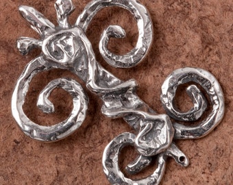 B109ss Sterling Artesano Artesano Fluer De Lis Colgante