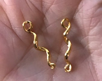 Conectores B141vm 18ktGold Vermeil Swirl PAIR
