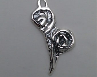 B112ss Sterling Silver Scroll Patterned Heart Charm