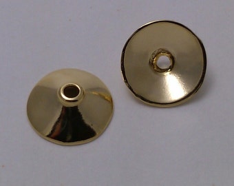 B633vm 18ktGold Vermeil Smooth & Shiny Bead Cap