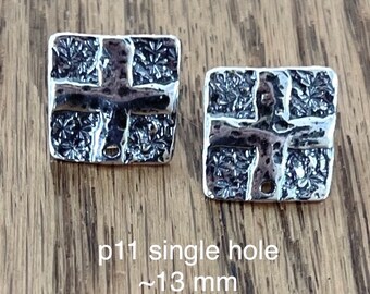 P11 Sterling single hole Cross post