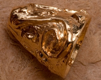 B117vm Cono de pergamino pesado hecho a mano en oro vermeil de 18 kt