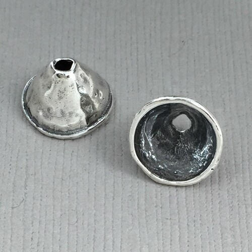 2 Pcs 10mm Sterling Silver Bead Caps Etsy
