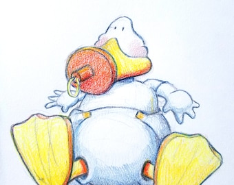 Baby Duck Original Drawing