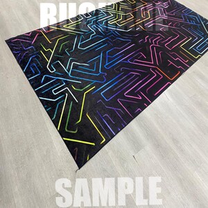 Neon Circuit Gaming Rug, Futuristic Tech Pattern Carpet for Gamer Room Setup, Cyberpunk Style Area Rug for Bedroom, Studio or Office image 6