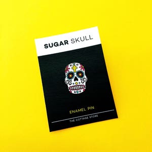 Sugar Skull Enamel Pin Sugar Skull Pin, Sugar Skull Enamel Pin, Skull Pin, Skull Gift, Sugar Skull Gift image 4