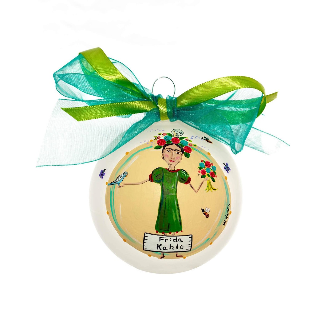 Frida Kahlo | Hand Painted Glass Ornament - Etsy