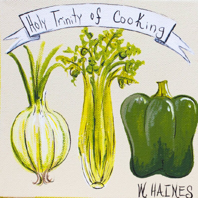 Holy Trinity of Cooking Mini Canvas Etsy