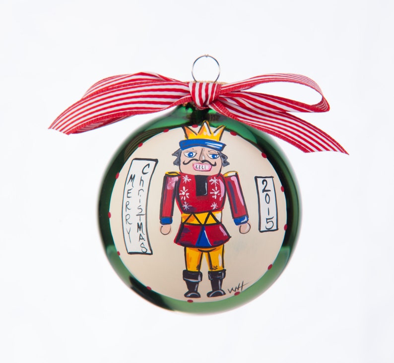 Nutcracker Hand Painted Glass Ornament