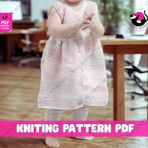 Baby Knit Dress Pattern for Girls | Hand Knitted Baby Dress Knitting Pattern | Baby Pinafore Knitting Pattern | Baby Clothes