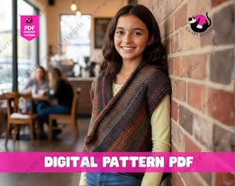 The Moon Set Slipover Knitting Pattern | Women’s V-Neck Sweater Vest Pattern | Classic Knit Slipover PDF Pattern | Vintage Style Knit Vest