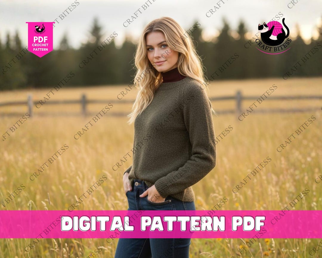 Top Down Raglan Sweater Knitting Pattern Set • 4-in-1 Seamless Beginner ...