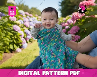 Modello di coperta per neonati per principianti, facile da lavorare a maglia e reversibile, modello moderno di coperta lavorata a maglia, regalo per neonati e decorazione per la cameretta dei bambini