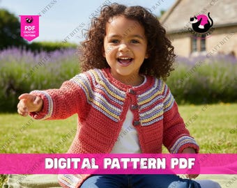 Modello di cardigan con cappuccio all'uncinetto per bambini e neonati, modello di maglione all'uncinetto per neonati, cardigan all'uncinetto per bambini, modello di maglione all'uncinetto fatto a mano