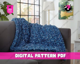 Schnell und einfach Korbgeflecht Baby Decke Strickmuster, Modern Knit Afghan, Anfänger freundliche Baby Decke Strickmuster in Englisch