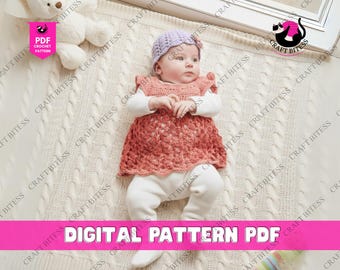 Vintage Crochet Pattern Baby Girl Cinderella Summer Dress and Shoes Set, Flower Girl Party Dress, Baby Crochet Lace Dress Pattern