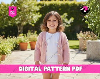 Baby Mosaic Cardigan Knitting Pattern PDF | Hooded Raglan Sweater for Newborn to 24 Months | Seed Stitch & Chunky Knit Design Pattern
