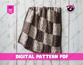 Easy Knit Blanket Pattern for Beginners, Baby Blanket Knitting Pattern, Modern Throw Knitting Pattern, Handmade Home Decor Pattern