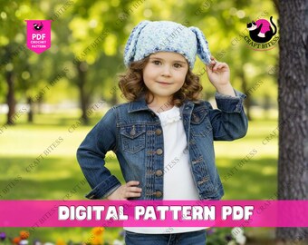 Modello per cappello all'uncinetto a forma di cucciolo per neonati e bambini piccoli, grazioso berretto all'uncinetto con orecchie di cane, regalo fatto a mano per cappellino a forma di animale per foto di neonati