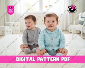 Baby Boy Knitting Pattern Set PDF | Newborn Cardigan, Blanket & Booties | Easy Baby Layette Knitting Pattern Instant Download
