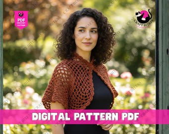 Outlander inspired capelet knitting pattern for women, elegant ruffle shawl wrap, easy beginner knit cape pattern, cottagecore knitwear